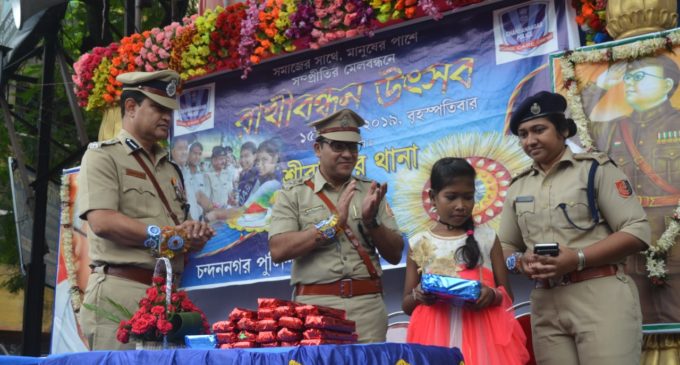 Celebration of 73rd Independence Day by Chandannagar Police Commissionerate Dr.Humau Kabir & other police officials.